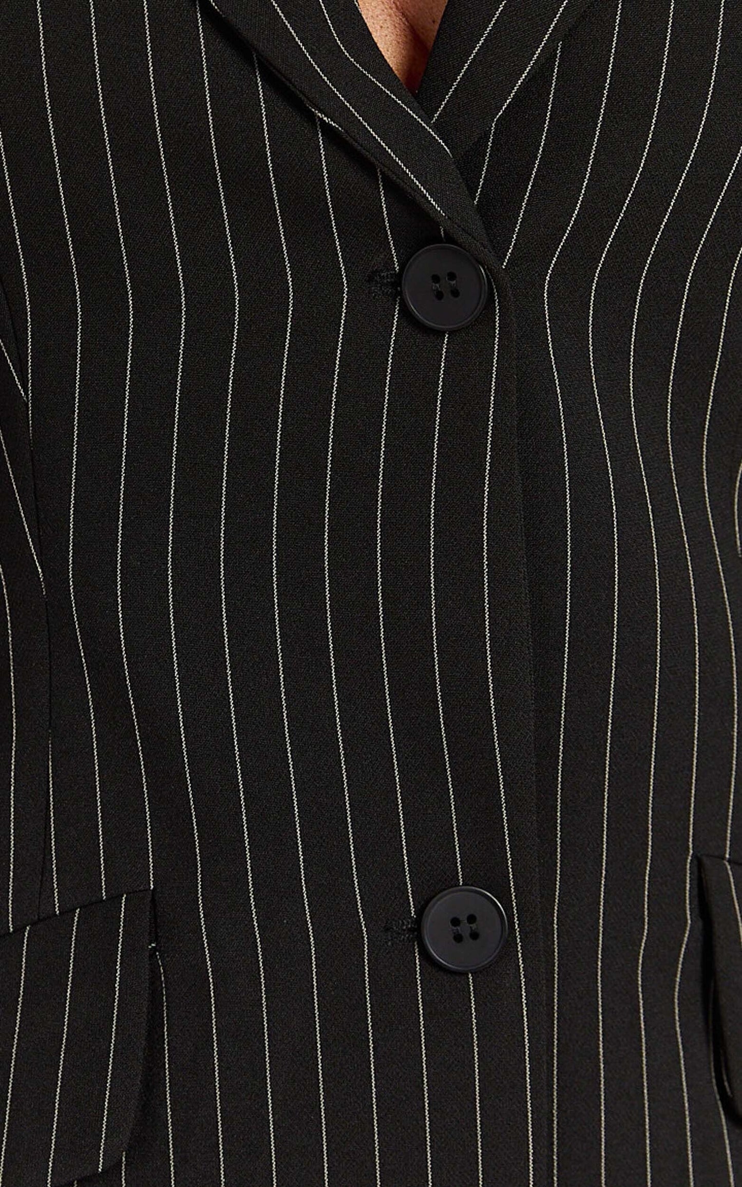 Lioness - Leo Dress in Onyx Pinstripe