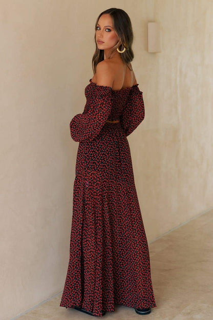 Hartley Maxi Skirt - Black Floral