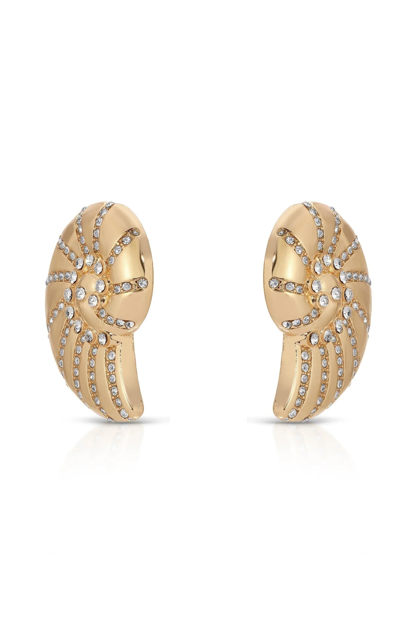 Crystal Shell Earrings - 18k Gold Plated