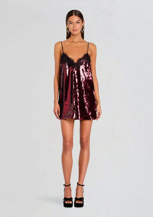Olive Sequin Lace Dress