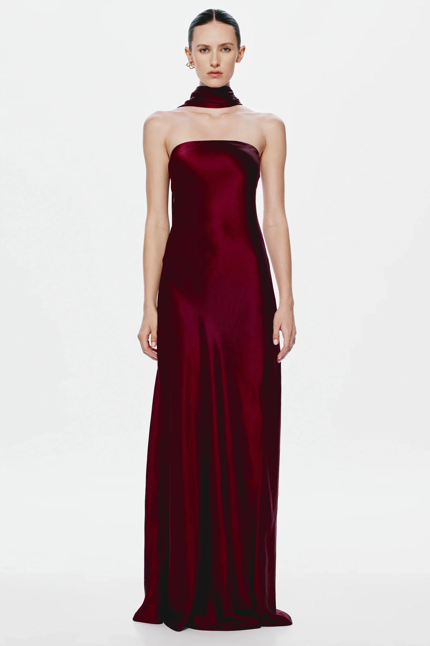 Misha Lilia Satin Gown - Port