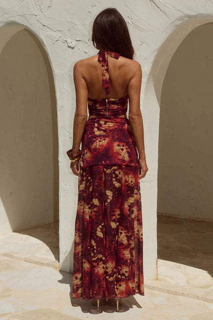 Valletta Maxi Skirt - Eliana Red