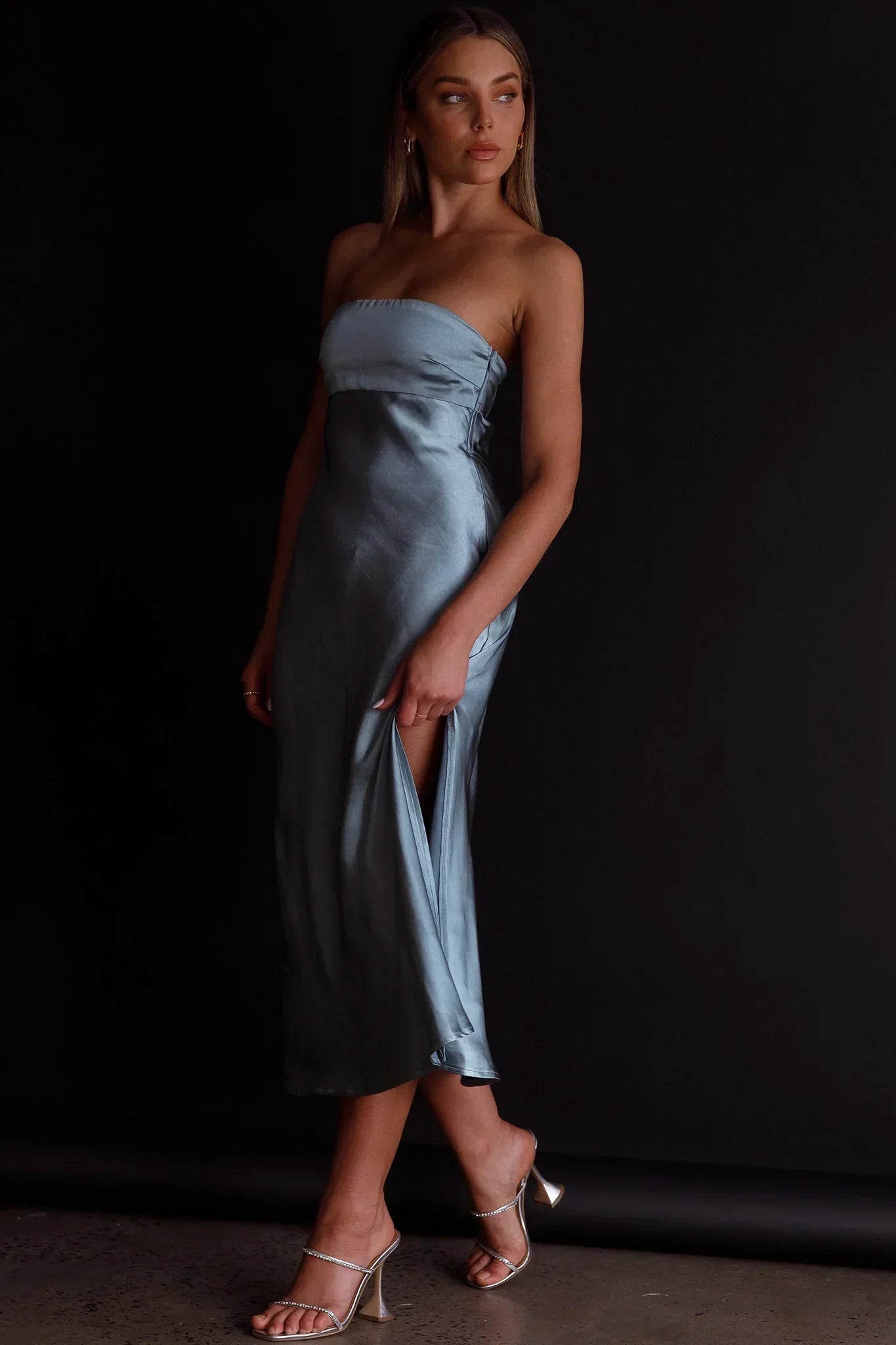 Ladies' Night Cowl Back Midi Dress Seafoam