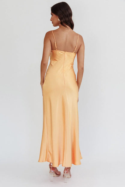 Inhibitions Lace Bust Midi Dress Melon
