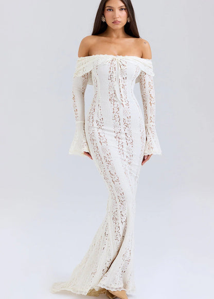 Livette - Vintage Off Shoulder Maxi Dress