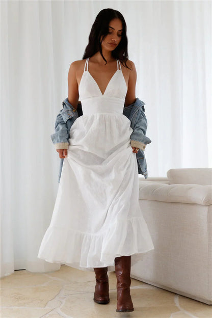 Crystal Clarity Maxi Dress White