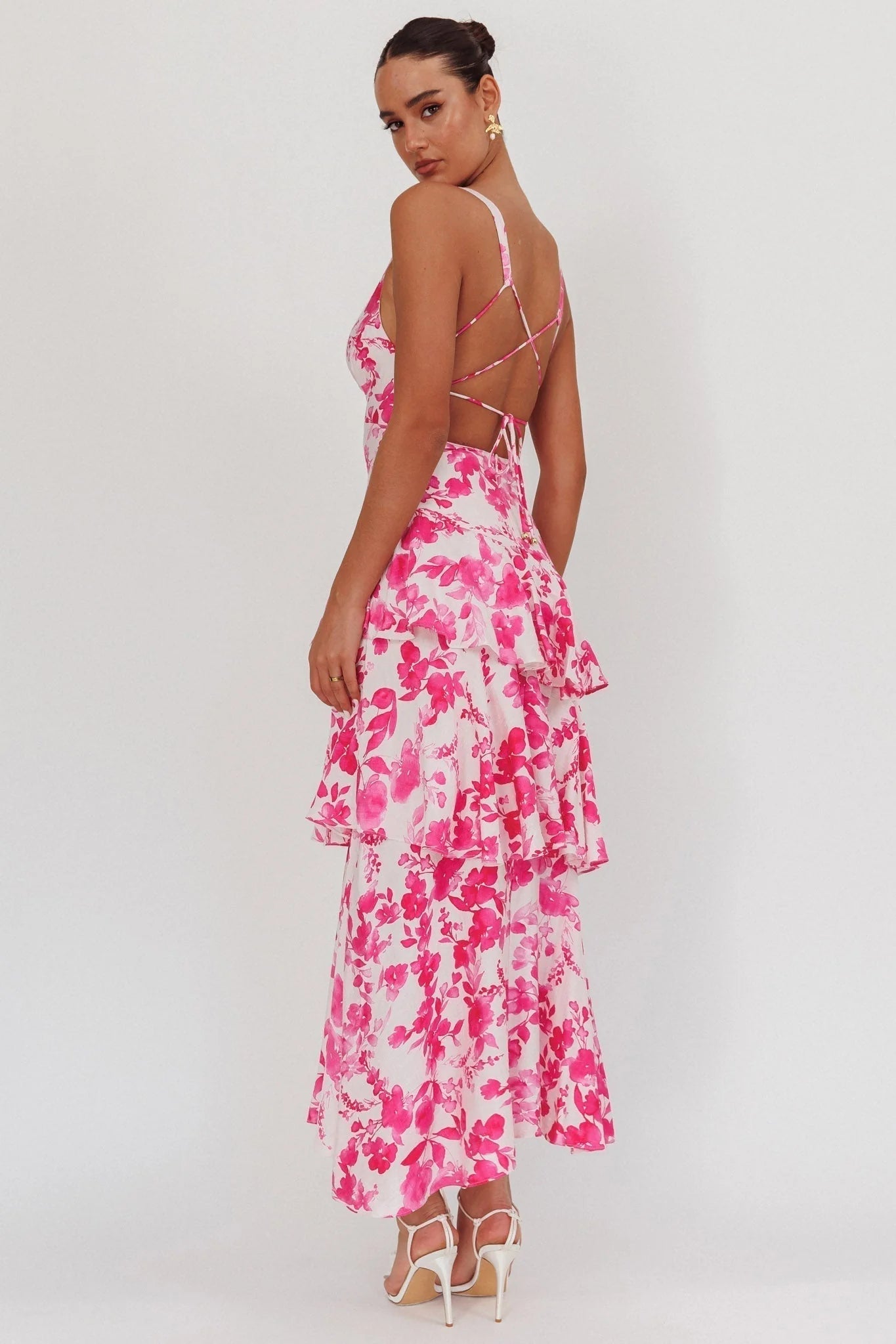 Veda Ruffle Midi Dress